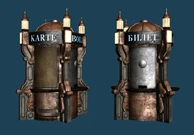 Ticket booth models.