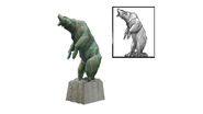 Diseño conceptual de la escultura de un oso.