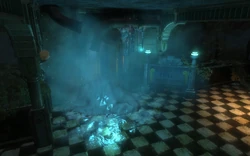 The icy entrance to Twilight Fields Funeral Homes.