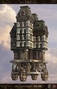 An unused building, nicknamed "Hero Flying Building".