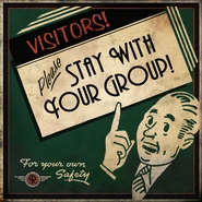 Посетители! Пожалуйста, оставайтесь со своей группой!