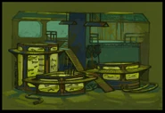 Early concept art for a fishery by Mauricio Tejerina, developed into Fontaine Fisheries.
