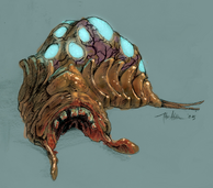 Concept art for the original gatherer; a sea slug.