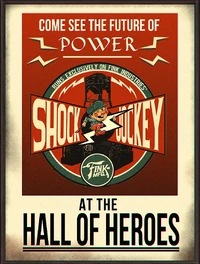 An advertisement for Shock Jockey in Soldier's Field.