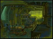 Early concept art for the Submarine Bay in the Smuggler's Hideout.