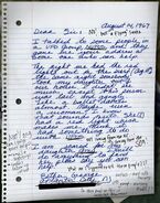 Note addressed to Mark Meltzer from Esther George regarding the kidnapping.