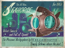 Unused Seahorse Bathysphere Model Poster