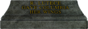 R Lutece Gave Columbia her Wings pedestal