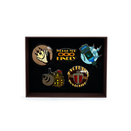 Real-world Youtooz BioShock pin set, featuring the EVE Hypo.
