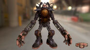 The unused clock Handyman model. The head of this Handyman looks very similar to an illustration for an early version of Jeremiah Fink from the BioShock Infinite: The Siege of Columbia board game.
