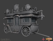 An untextured Art Nouveau style horse carriage. By Calen Brait.