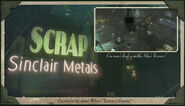 Postcard for Neptune's Bounty showing Sinclair Metals Sign.