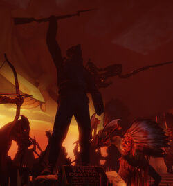 Comstock's statue in the Battle of Wounded Knee display.