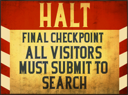 "HALT - Final checkpoint" sign.