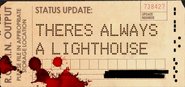 (Remaster-only) A bloodstained punchcard reading: There's Always a Lighthouse.