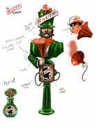 Concept art showing the green version, by Robb Waters.