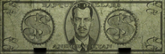 Andrew Ryan depicted on the Rapture Dollar.