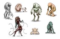 Very early creature gatherer concept art.