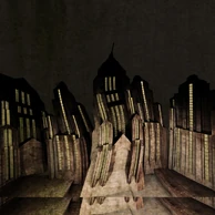 Some of the buildings with the lights taken away.
