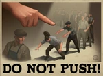 Unused "Do Not Push!" poster.