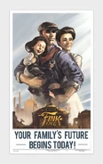 The poster used as a basis for a sign and mural in the Worker Induction Center by Ben Lo.