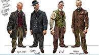 Concept art for four Merged Columbian citizens. By Robb Waters.