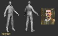 Clay render of Ryan's model in the BioShock 2 intro.