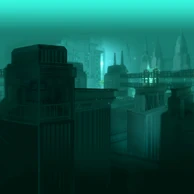 A view of the city buildings (unused in the final game).