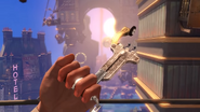 The earliest shown design of the Sky-Hook, as seen in the initial gameplay trailer of BioShock Infinite.