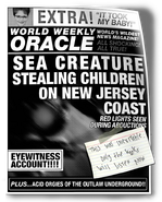 Cover story of the "World Weekly Oracle", regarding Amy's kidnapping.