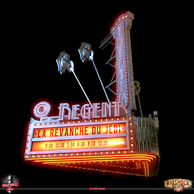 The cinema marquee seen through the Paris Tear, by Chad King (note: The "Theater" sign was not used).