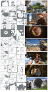 The storyboard for the BioShock Infinite TV commercial created in cooperation with Blur Studios.