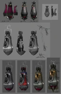 Concept art and models for the Motorized Patriot pods.