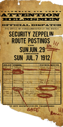 A schedule to helmsmen of Security Zeppelin patrols, marked by Vox Populi.