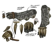 Concept art for the Songbird's arms.