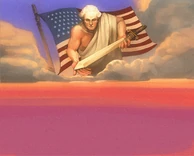 George Washington mural in the Wounded Knee Exhibit.