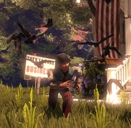 Charles, a Founder, attacking with the Murder of Crows Vigor.