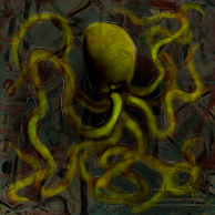 A painting depicting an octopus, found in Suchong's and Tenenbaum's apartments.