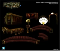 Renders of the bar's unique furniture.