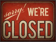 Closed sign at the elevators.