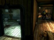 A Big Daddy and Little Sister wandering the tenement hall.