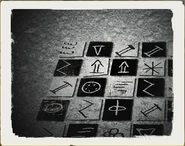 Tiles with cipher letters from Lutwidge's basement workshop.