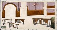 Concept art of the walls and railing for the map.