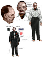 Early concept art for Sander Cohen's appearance, as seen from Breaking the Mold.