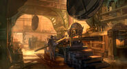 Concept art for a woodworking factory somewhere in Finkton.