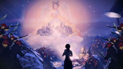 Elizabeth inside the Boxer Rebellion display.