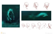 Water studies and head sketches.