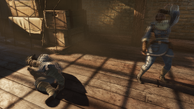 Two prison guards phasing in and out.