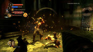 The player fires bees at an enemy.