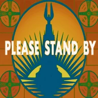 The color version of the Please Stand By image used on Charles' Television (Blue Variant).